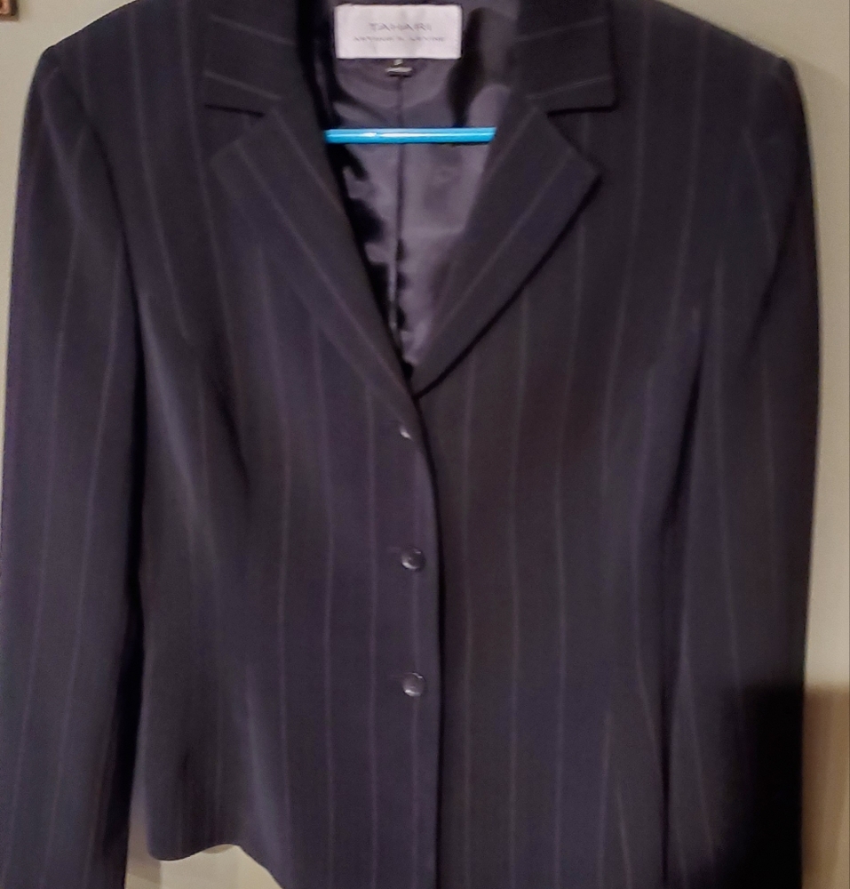 Blazer Charcoal Red Pinstripe